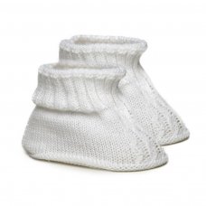 S440-W: White Chain Knit Bootees